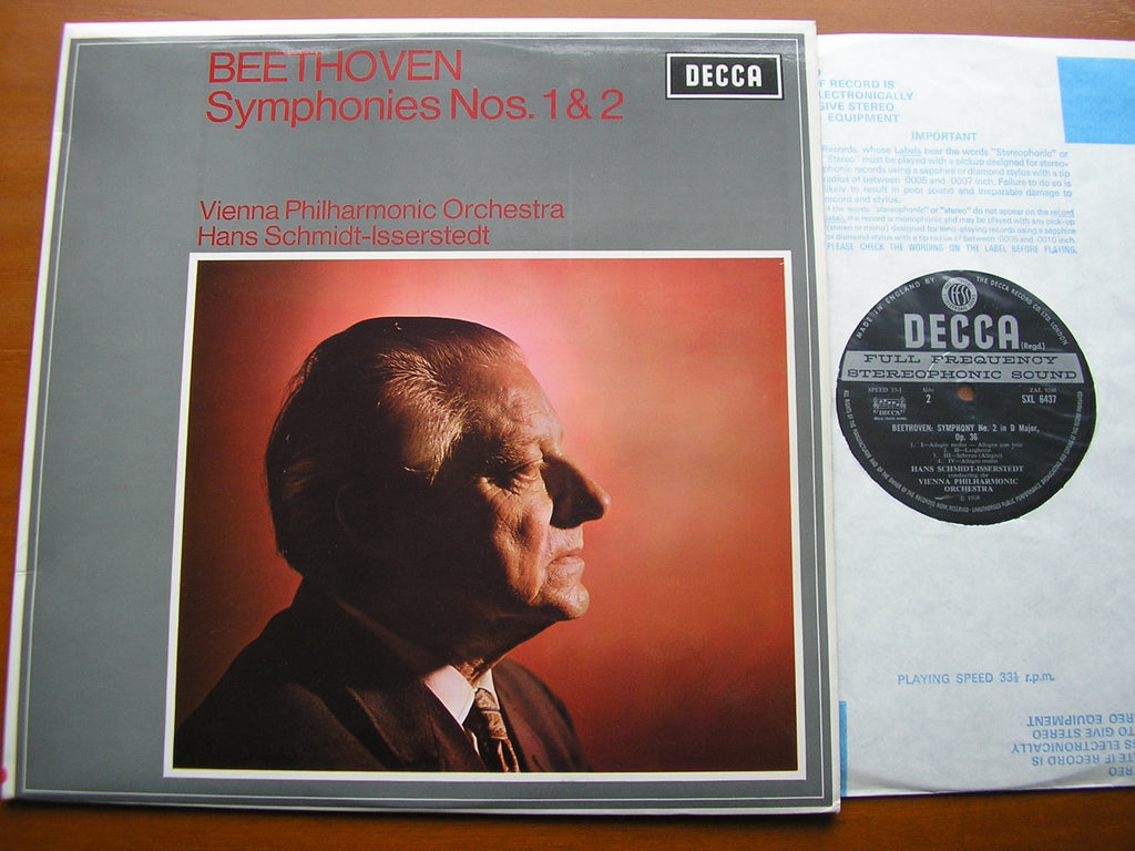 SXL 6437 BEETHOVEN: SYMPHONIES 1 & 2 HANS SCHMIDT- ISSERSTEDT / VIENNA PHILHARMONIC ORCHESTRA