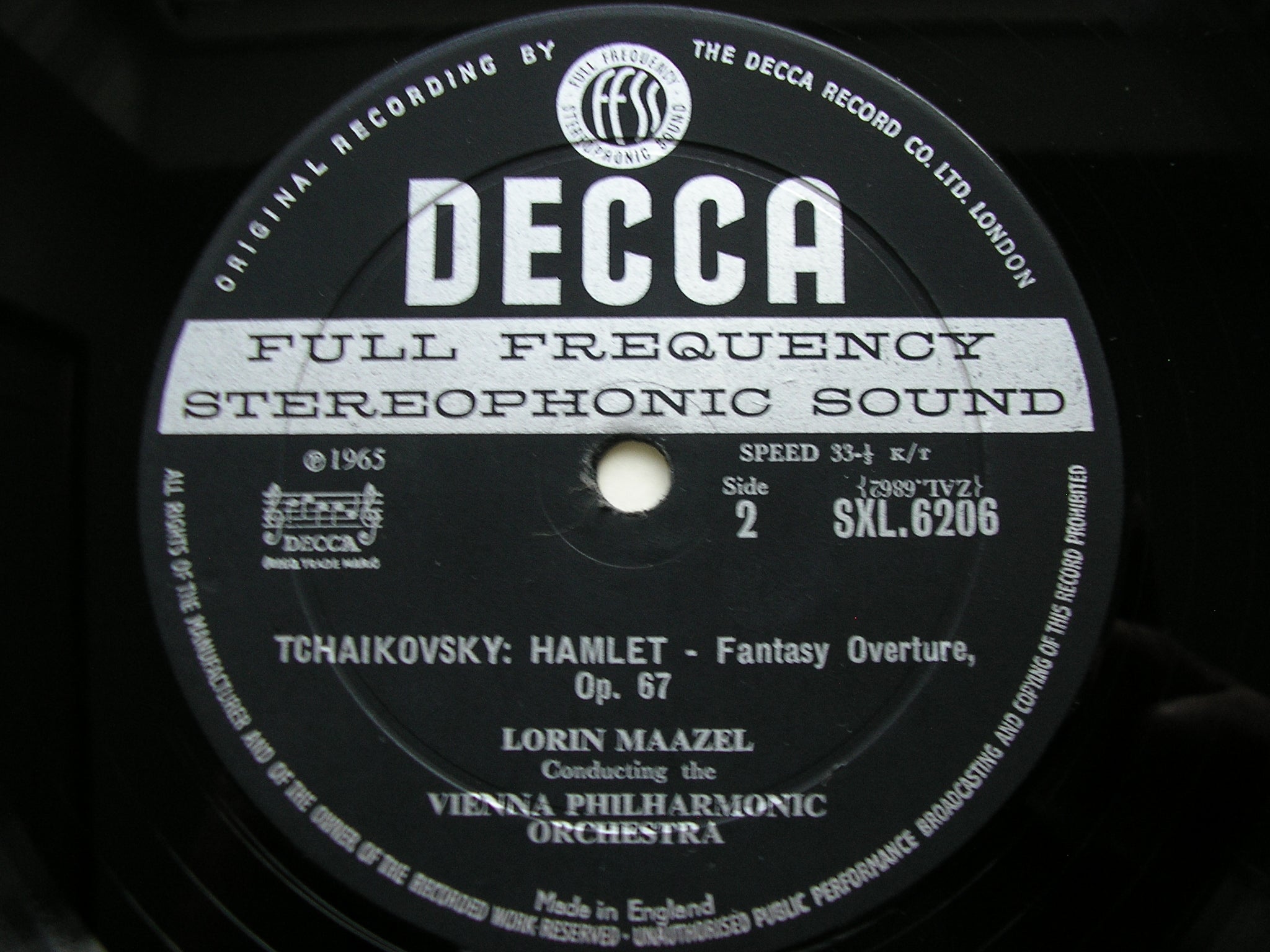 SXL 6206 TCHAIKOVSKY: ROMEO & JULIET / HAMLET MAAZEL / VIENNA PHILHARMONIC