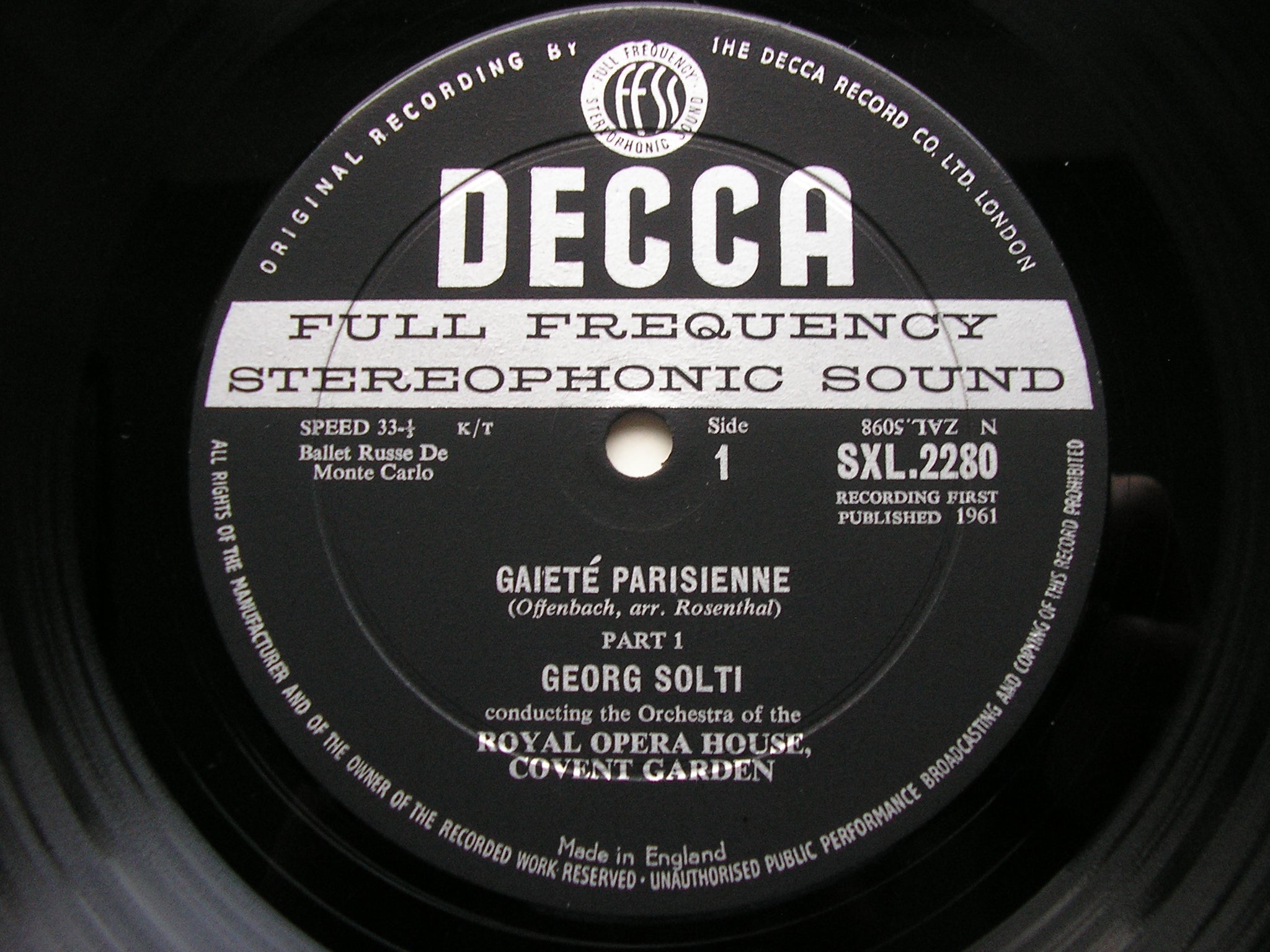SXL 2280 OFFENBACH: GAITE PARISIENNE / GOUNOD: FAUST Ballet Music SOLTI / OROHCG