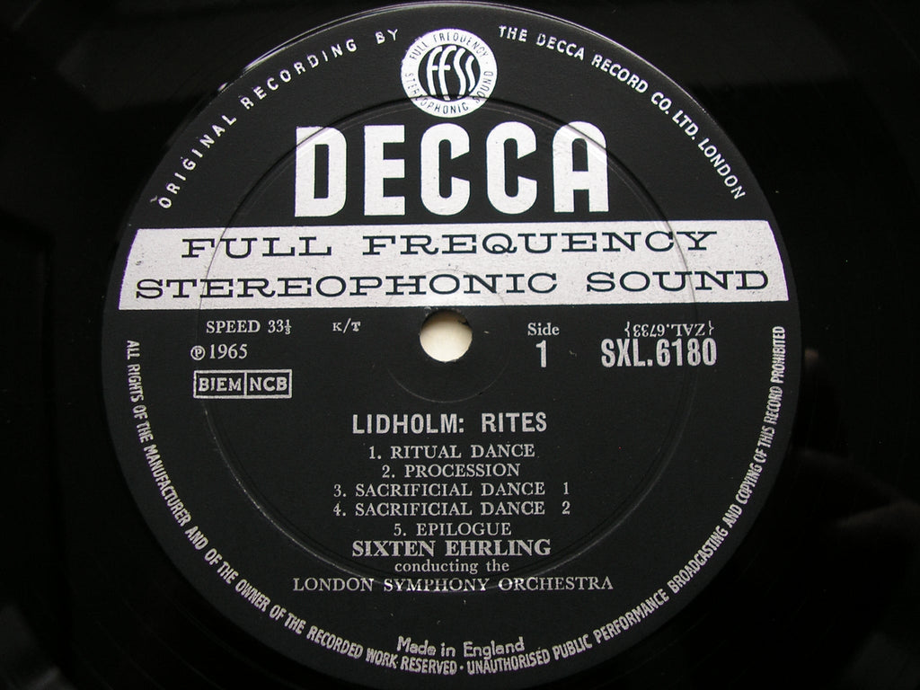 SXL 6180 LIDHOLM / ROSENBERG / BLOMDAHL: ORCHESTRAL MUSIC LEYGRAF / EHRLING / LONDON SYMPHONY