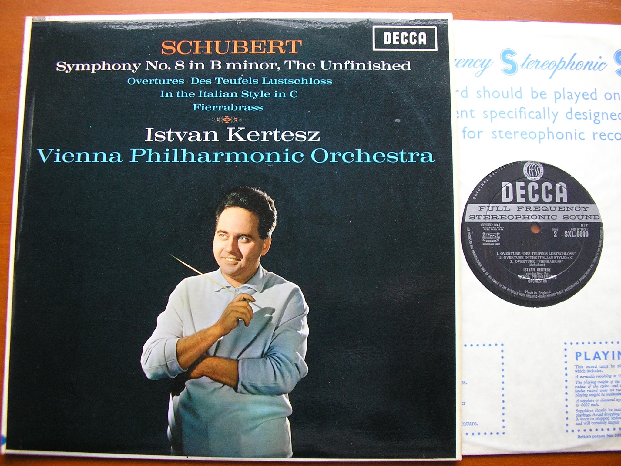 SXL 6090 SCHUBERT: SYMPHONY No. 8 'Unfinished' / OVERTURES      KERTESZ / VIENNA PHILHARMONIC      ED1
