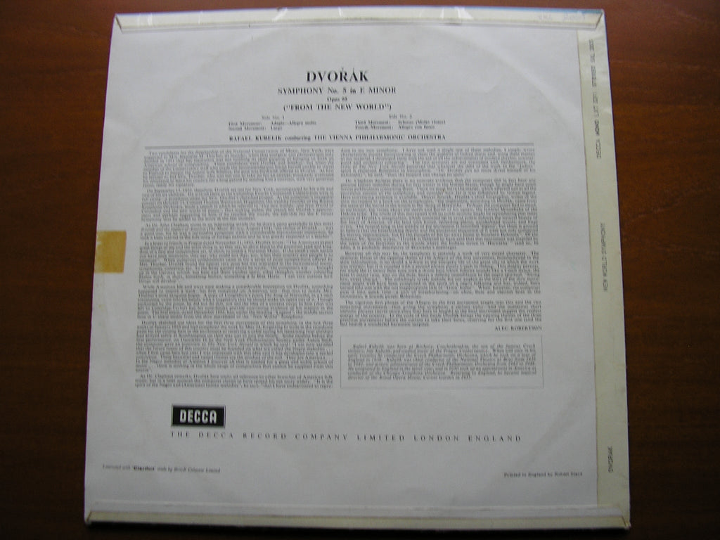 SXL 2005  DVORAK: SYMPHONY No. 9    KUBELIK / VIENNA PHILHARMONIC     ED 1