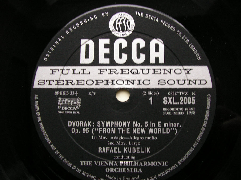 SXL 2005  DVORAK: SYMPHONY No. 9    KUBELIK / VIENNA PHILHARMONIC     ED 1