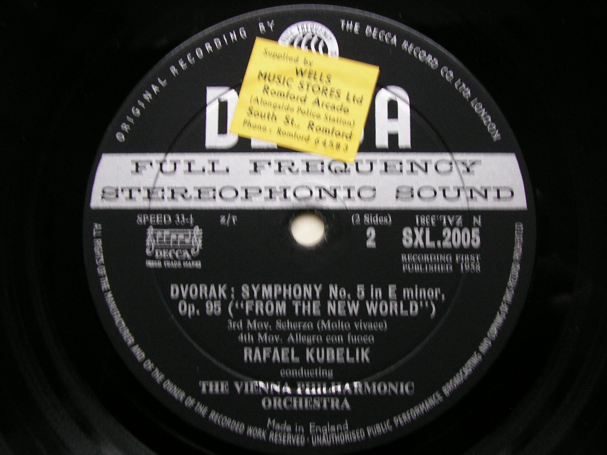 SXL 2005  DVORAK: SYMPHONY No. 9    KUBELIK / VIENNA PHILHARMONIC     ED 1