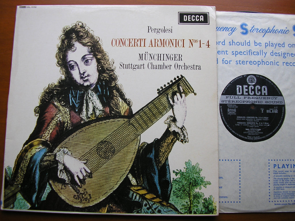 SXL 6102 PERGOLESI: CONCERTI ARMONICI Nos. 1 - 4 MUNCHINGER / STUTTGART CHAMBER ORCHESTRA