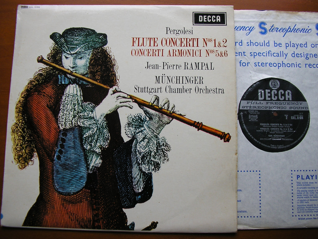SXL 6104 PERGOLESI: CONCERTI ARMONICI Nos. 5 & 6 / FLUTE CONCERTI Nos 1 & 2 RAMPAL / STUTTGART CHAMBER ORCHESTRA / MUNCHINGER