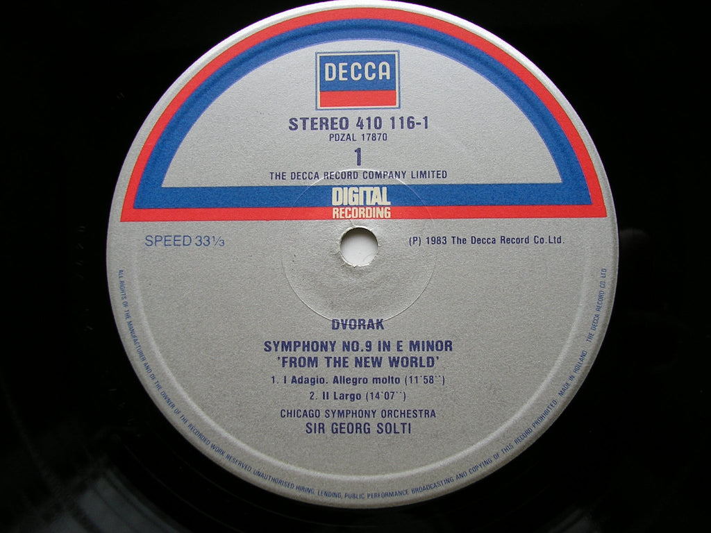 DVORAK: SYMPHONY No. 9   SOLTI / CHICAGO SYMPHONY   410 116