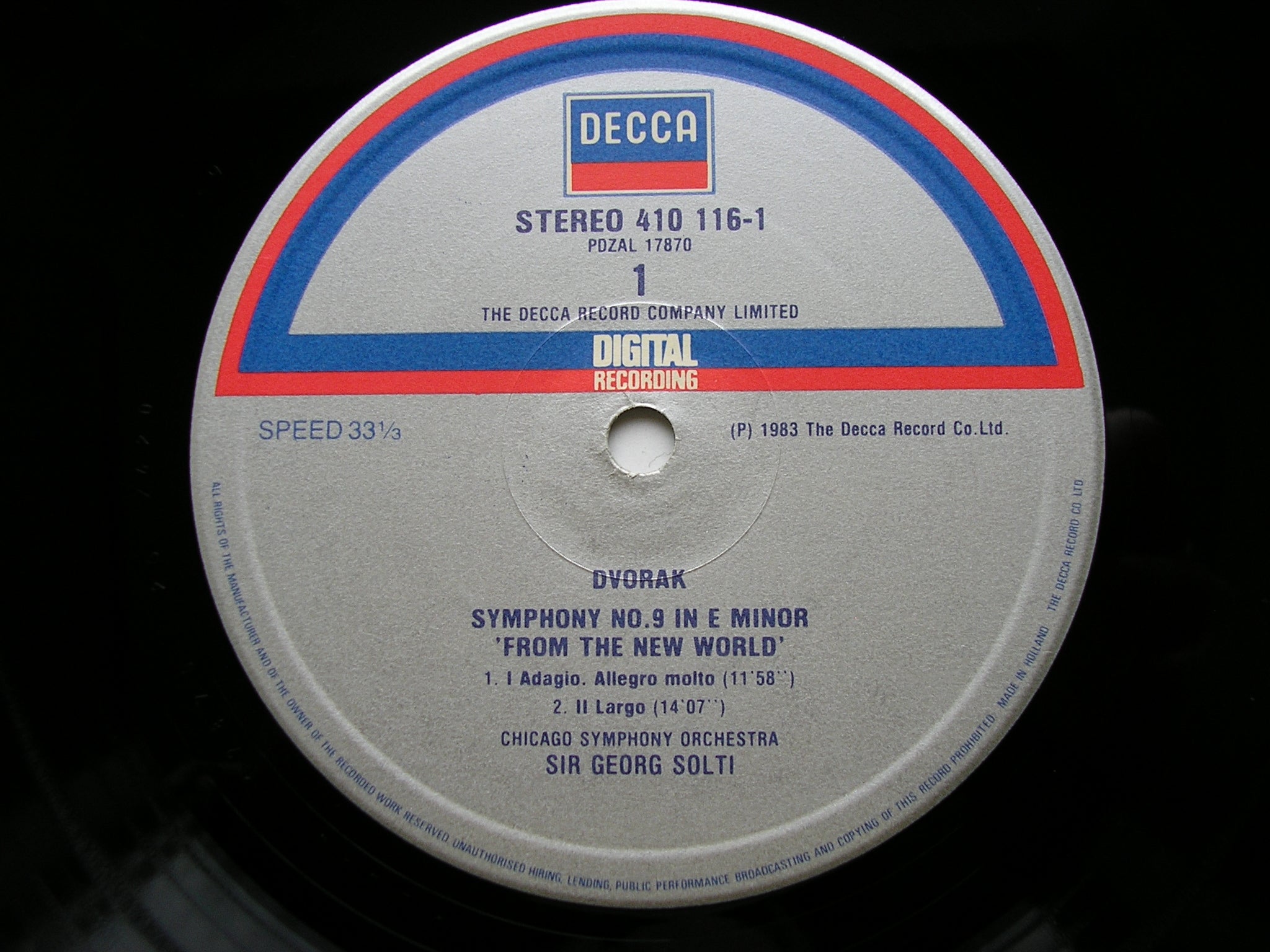 DVORAK: SYMPHONY No. 9   SOLTI / CHICAGO SYMPHONY   410 116