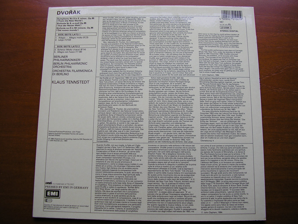 DVORAK: SYMPHONY No. 9   TENNSTEDT / BERLIN PHILHARMONIC   270104