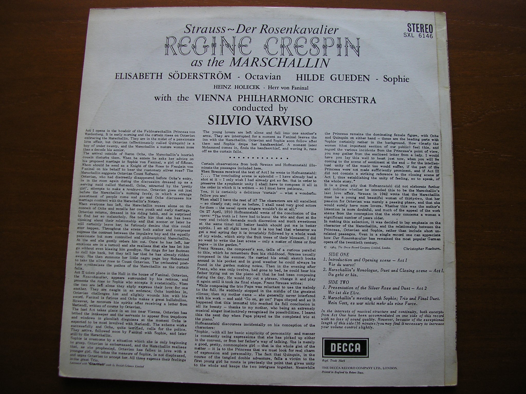 SXL 6146 STRAUSS: DER ROSENKAVALIER CRESPIN / SODERSTROM / GUEDEN / VIENNA PHILHARMONIC / VARVISO