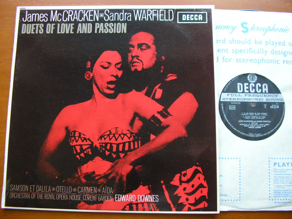 SXL 6144 DUETS OF LOVE & PASSION: BIZET / VERDI / SAINT - SAENS JAMES McCRACKEN / SANDRA WARFIELD / OROHCG / DOWNES