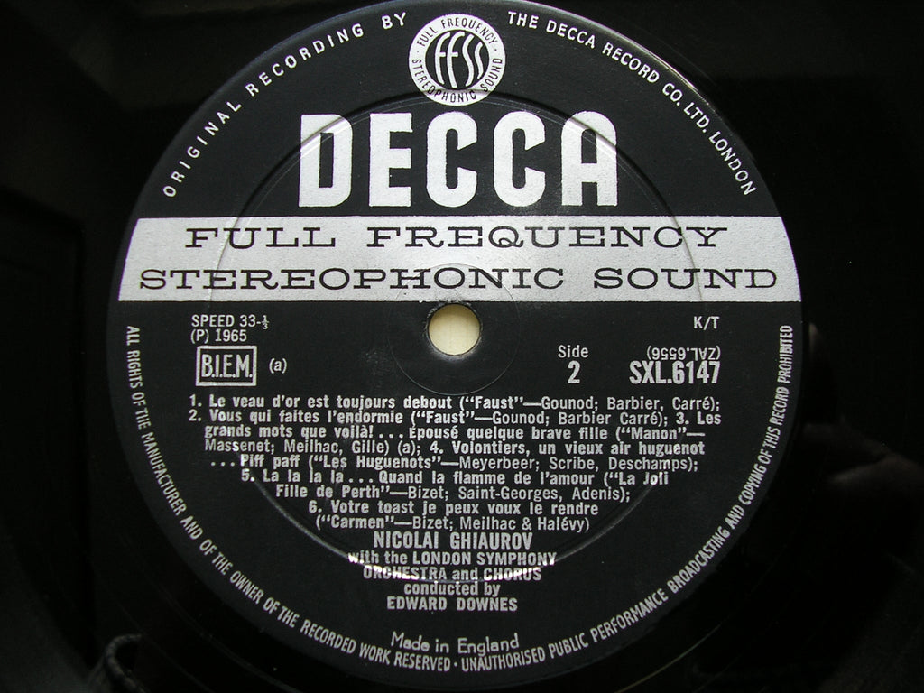 SXL 6147 RUSSIAN & FRENCH ARIAS: GLINKA / TCHAIKOVSKY / BORODIN / VERDI / BIZET / GOUNOD / MASSENET GHIAUROV / LONDON SYMPHONY / DOWNES