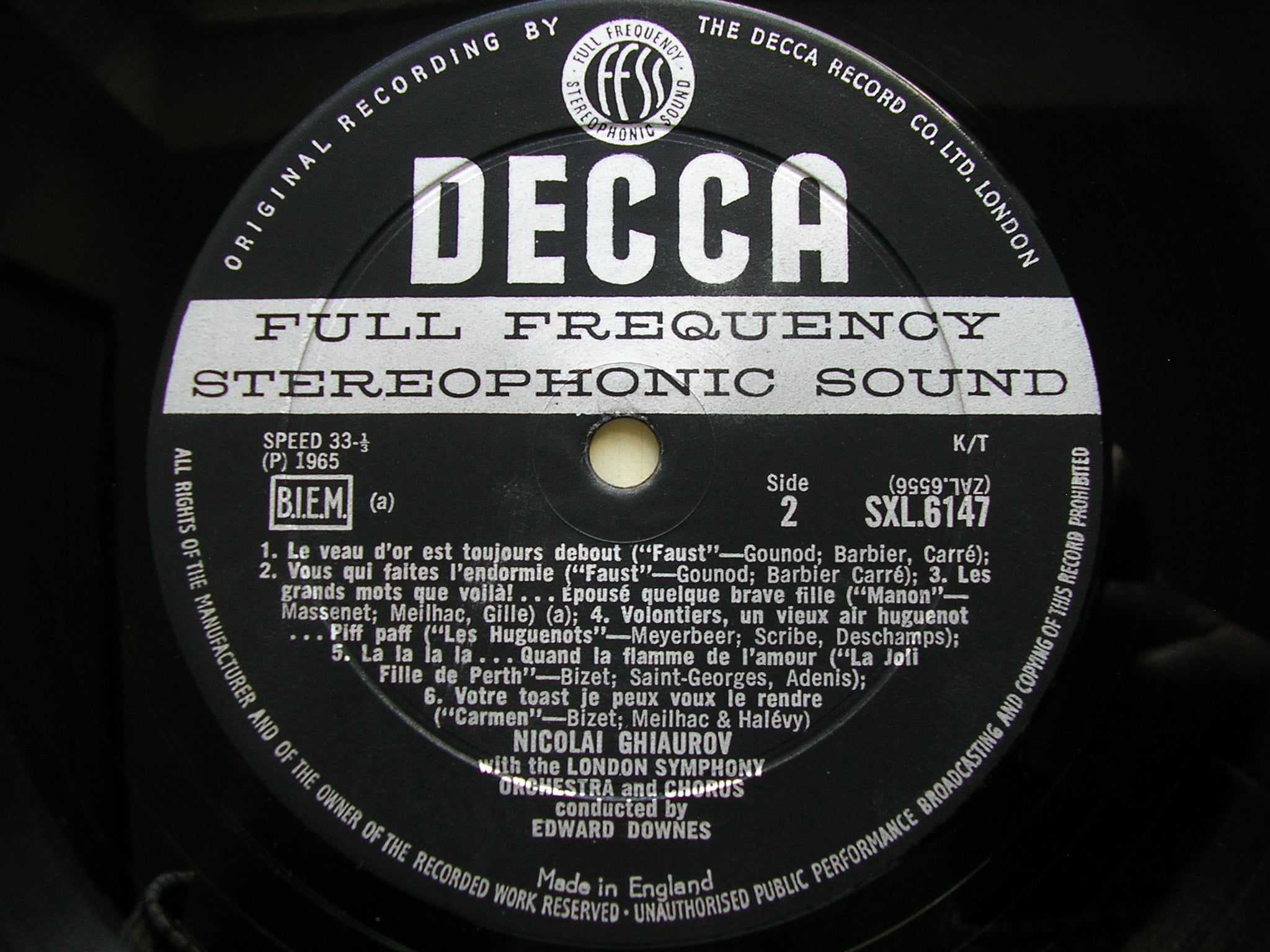 SXL 6147 RUSSIAN & FRENCH ARIAS: GLINKA / TCHAIKOVSKY / BORODIN / VERDI / BIZET / GOUNOD / MASSENET GHIAUROV / LONDON SYMPHONY / DOWNES