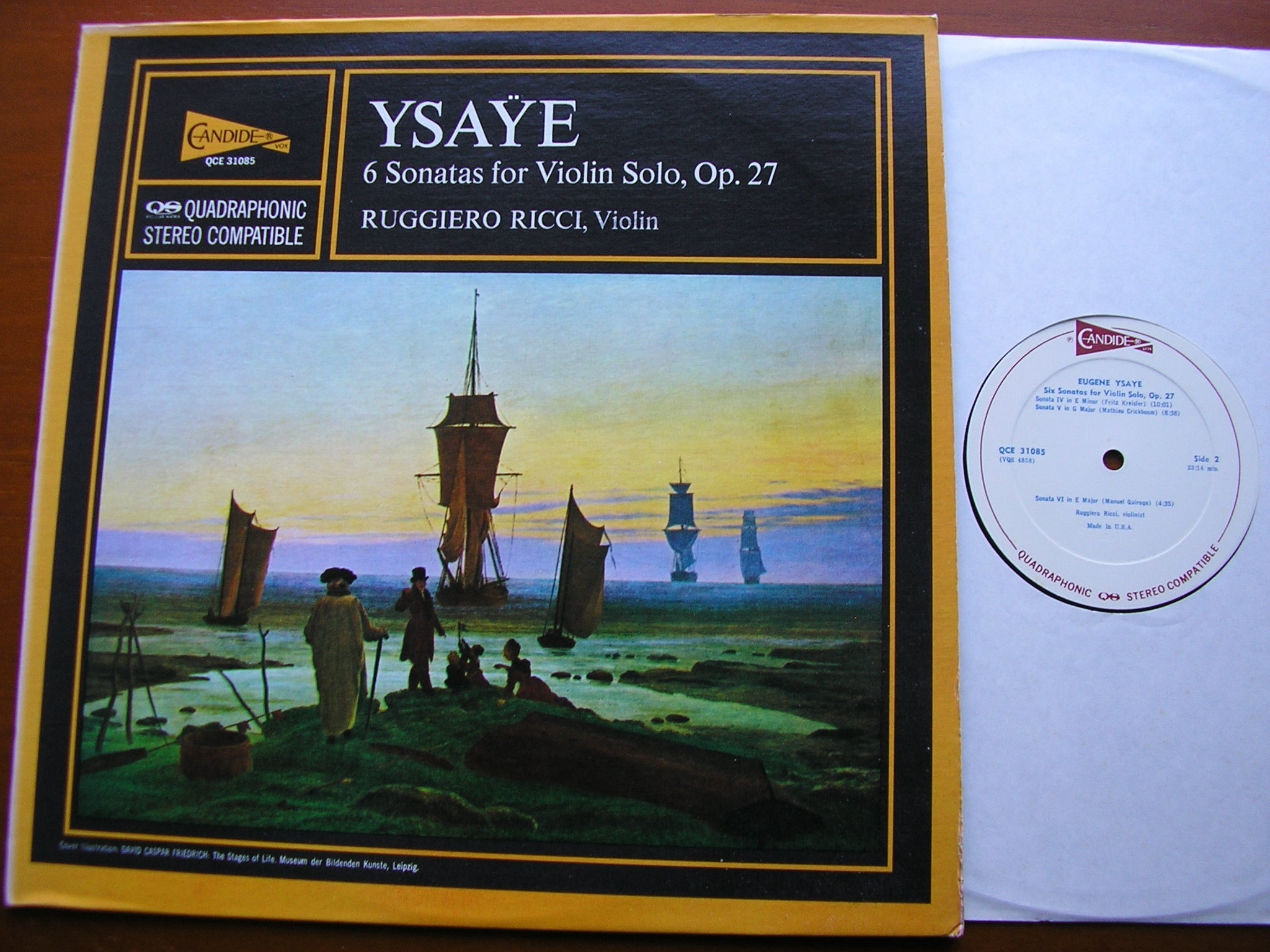 YSAYE: SIX SONATAS FOR SOLO VIOLIN    RUGGIERO RICCI    QCE 31085