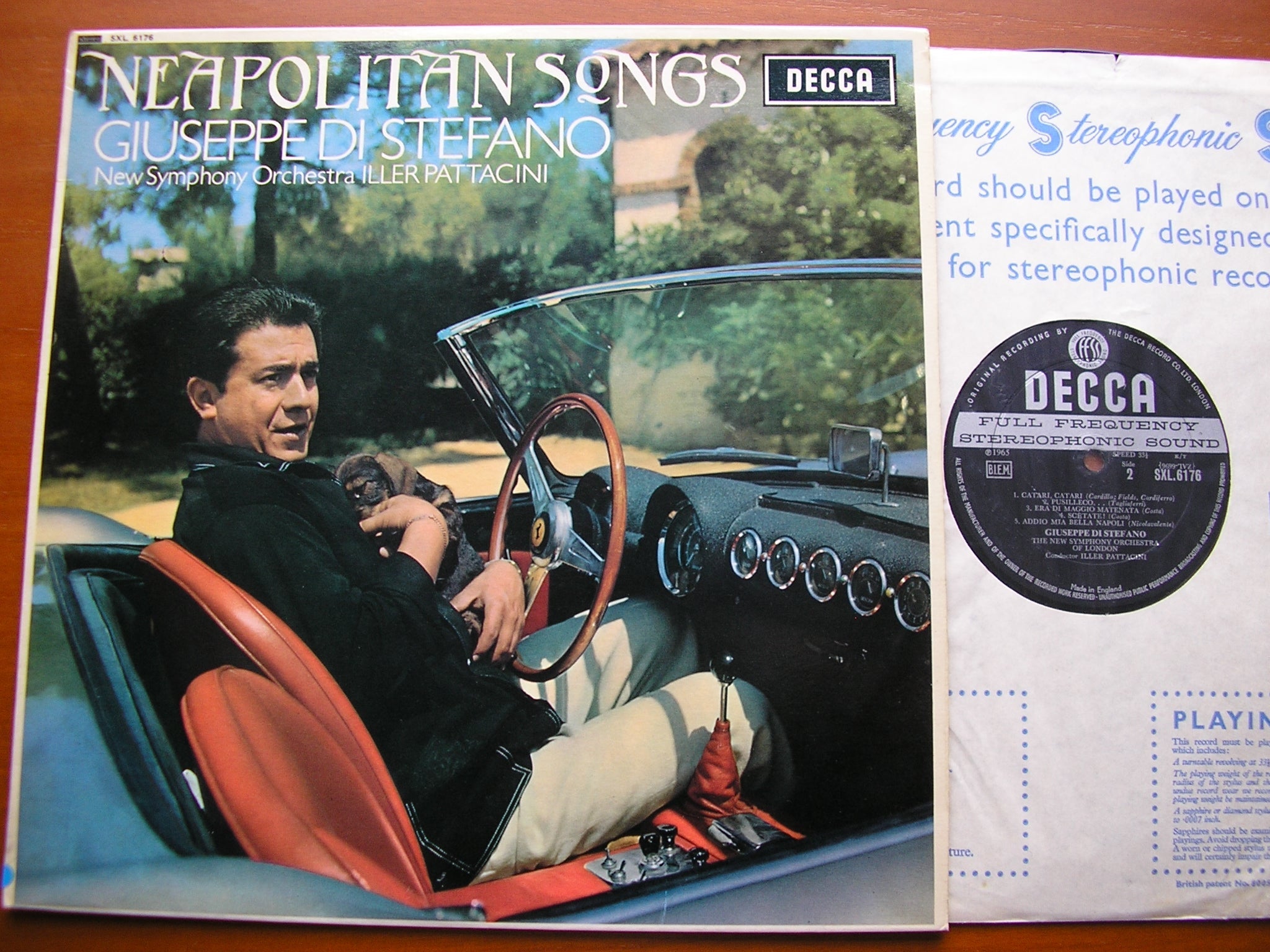 SXL 6176 DI STEFANO SINGS NEAPOLITAN SONGS NEW SYMPHONY ORCHESTRA / PATTACINI