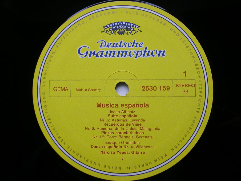 SPANISH GUITAR MUSIC: ALBENIZ / DE FALLA / GRANADOS / TURINA     NARCISO YEPES       2530 159