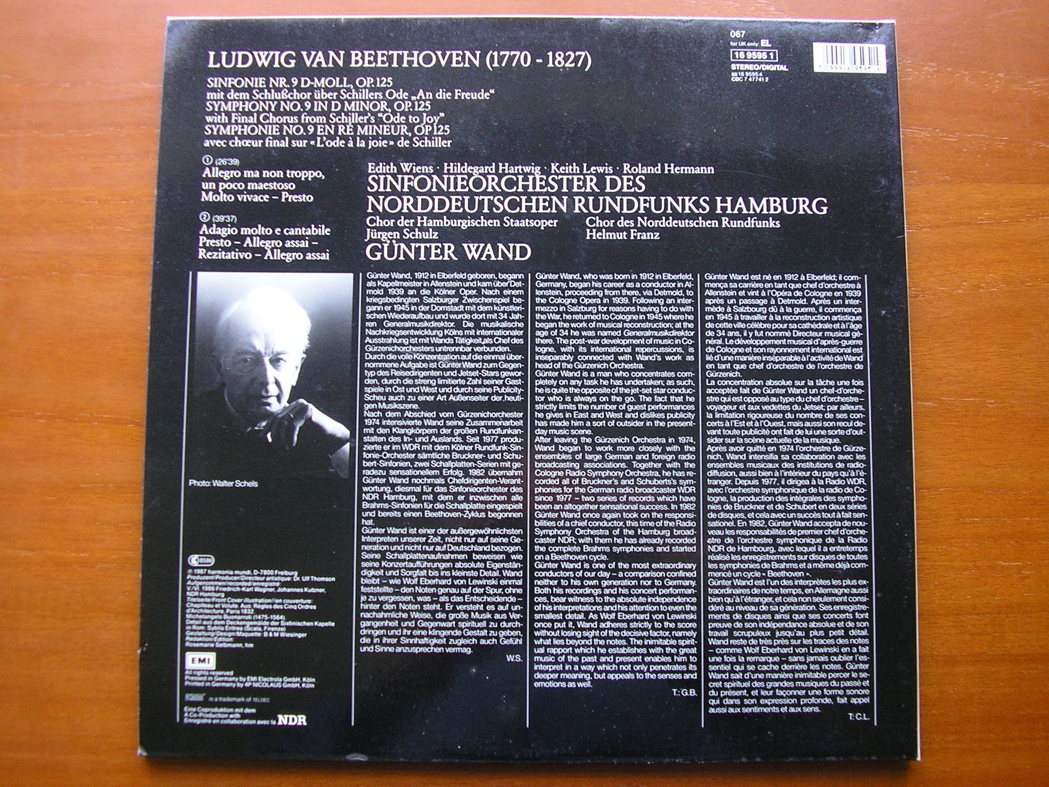 BEETHOVEN: SYMPHONY No. 6 'Pastorale'    WAND / NDR ORCHESTRA HAMBURG    1C 067 16 9561