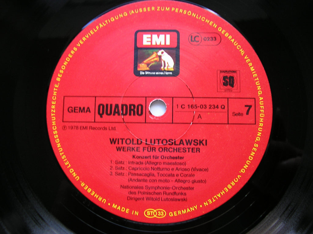 LUTOSLAWSKI: ORCHESTRAL WORKS   POLISH RADIO SYMPHONY / POLISH CHAMBER ORCHESTRA / WITOLD LUTOSLAWSKI   1C 165 03231/6