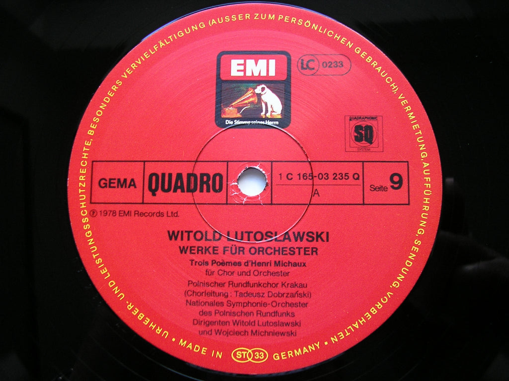 LUTOSLAWSKI: ORCHESTRAL WORKS   POLISH RADIO SYMPHONY / POLISH CHAMBER ORCHESTRA / WITOLD LUTOSLAWSKI   1C 165 03231/6