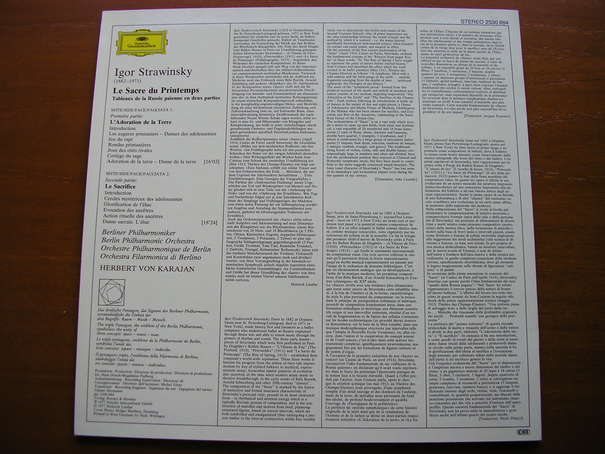 STRAVINSKY: THE RITE OF SPRING    KARAJAN / BERLIN PHILHARMONIC   2530 884