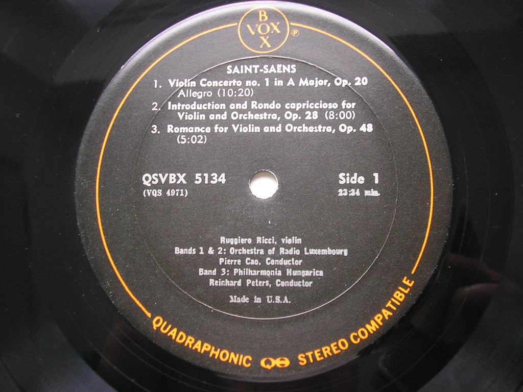 SAINT-SAENS: ALL THE WORKS FOR VIOLIN & ORCHESTRA / CELLO & ORCHESTRA    RUGGIERO RICCI / LASZLO VARGA / FROMENT / PETERS / CAO     QSVBX 5134