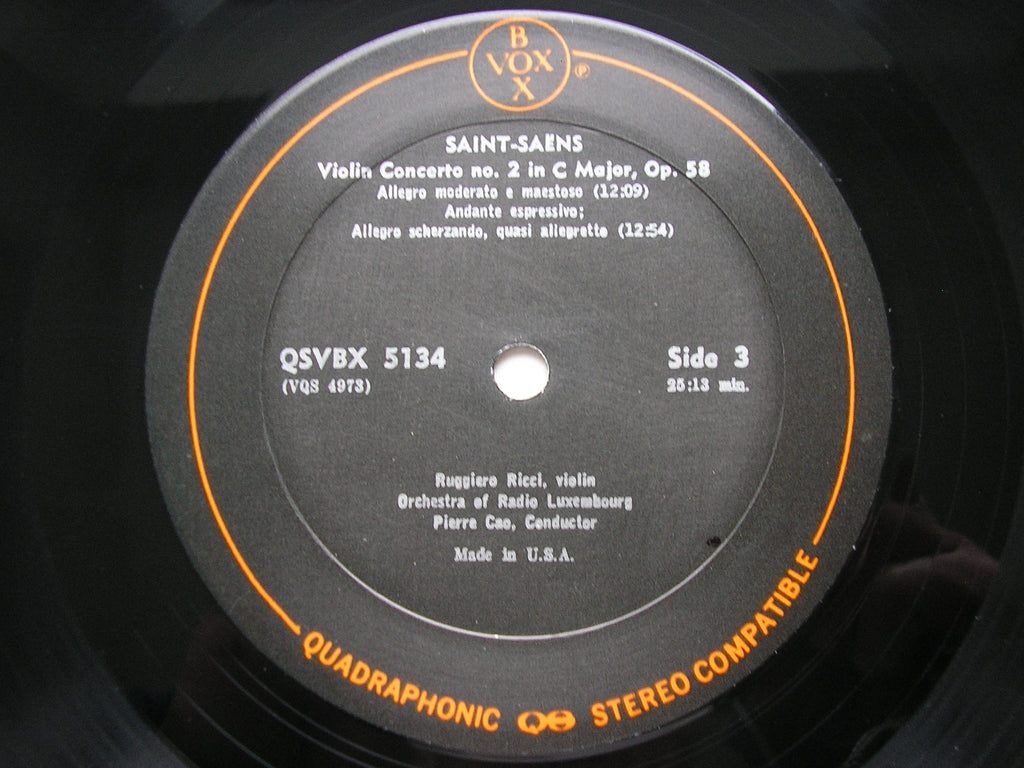 SAINT-SAENS: ALL THE WORKS FOR VIOLIN & ORCHESTRA / CELLO & ORCHESTRA    RUGGIERO RICCI / LASZLO VARGA / FROMENT / PETERS / CAO     QSVBX 5134