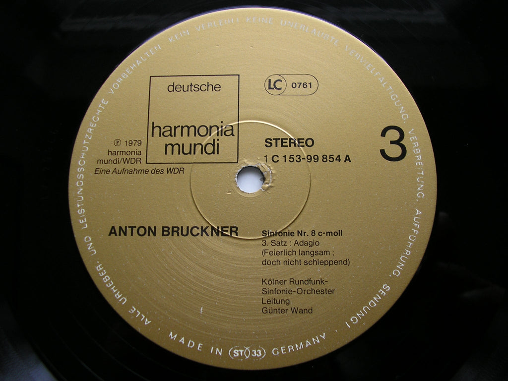 BRUCKNER: THE SYMPHONIES    GUNTER WAND / COLOGNE RADIO SYMPHONY ORCHESTRA   12 LP