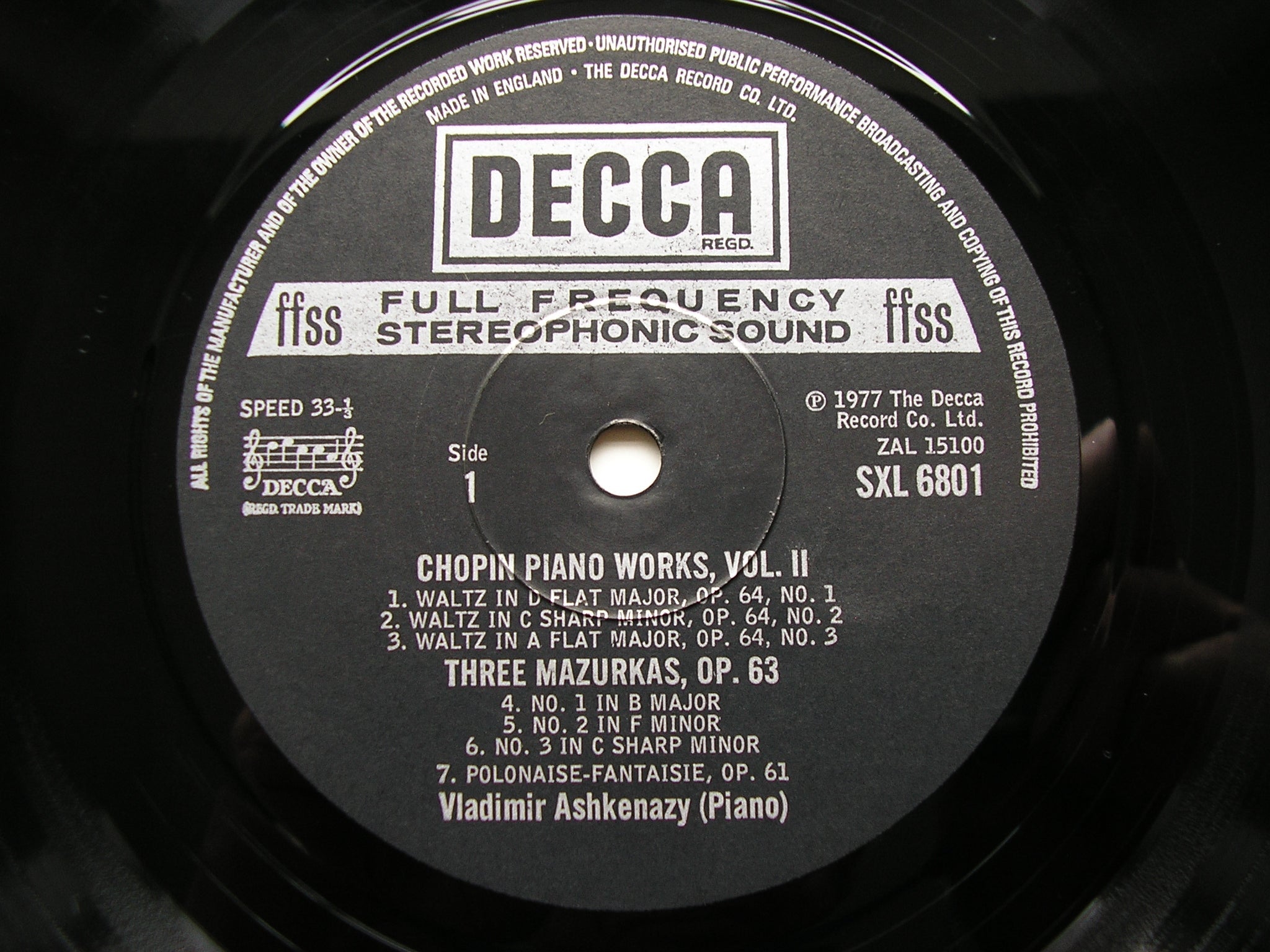 CHOPIN: COMPLETE SOLO PIANO MUSIC    ASHKENAZY   15 LP
