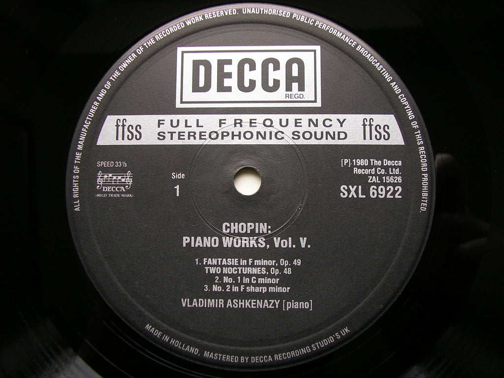 CHOPIN: COMPLETE SOLO PIANO MUSIC    ASHKENAZY   15 LP