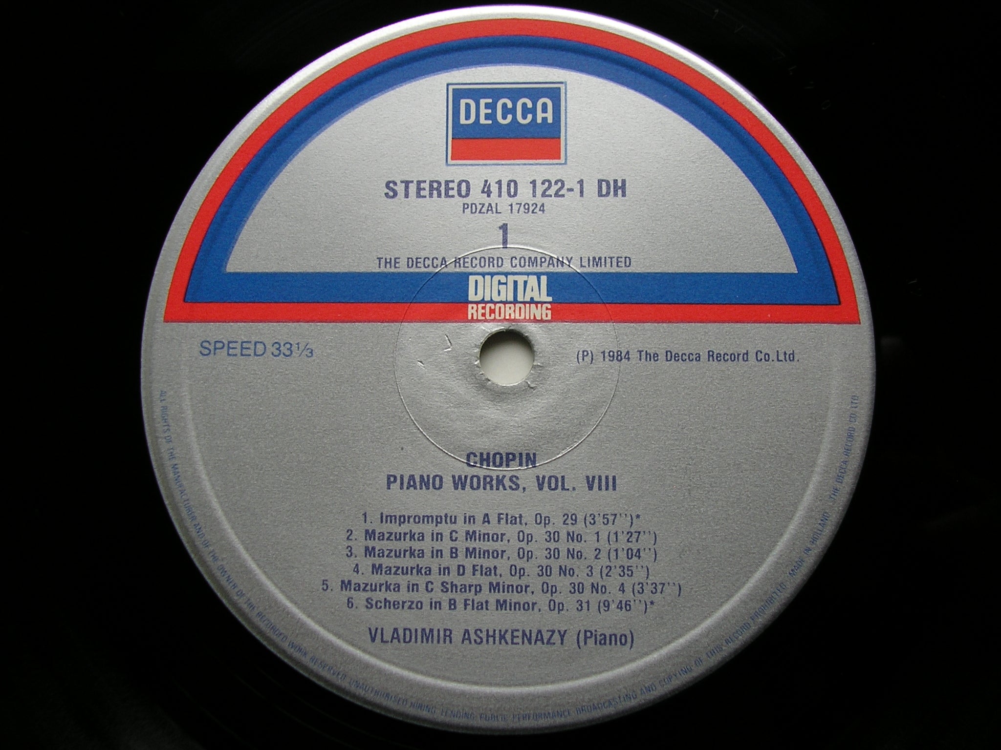 CHOPIN: COMPLETE SOLO PIANO MUSIC    ASHKENAZY   15 LP