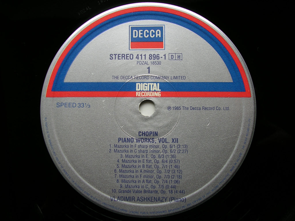 CHOPIN: COMPLETE SOLO PIANO MUSIC    ASHKENAZY   15 LP