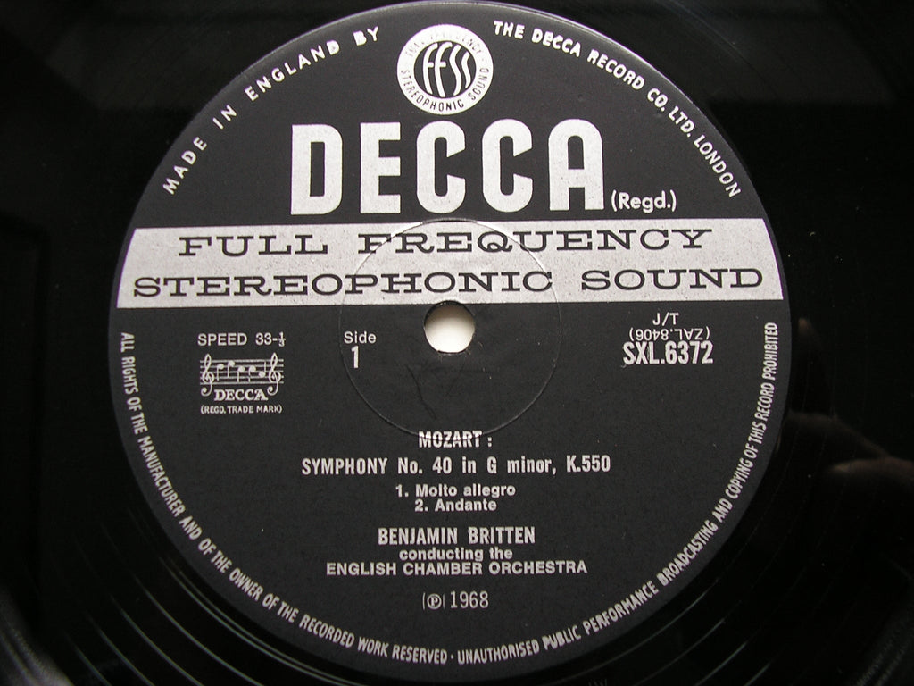 SXL 6372 MOZART: SERENATA NOTTURNA / SYMPHONY No. 40 BRITTEN / ENGLISH CHAMBER ORCHESTRA