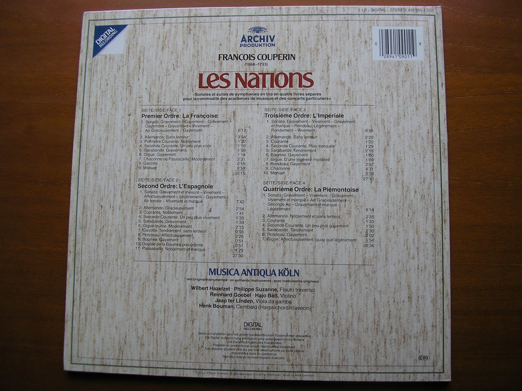 COUPERIN: LES NATIONS    MUSICA ANTIQUA COLOGNE / REINHARD GOEBEL   410 901