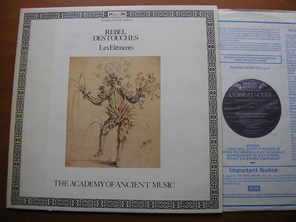 REBEL: LES ELEMENTS / DESTOUCHES: LES ELEMENTS     THE ACADEMY OF ANCIENT MUSIC / HOGWOOD    DSLO 562
