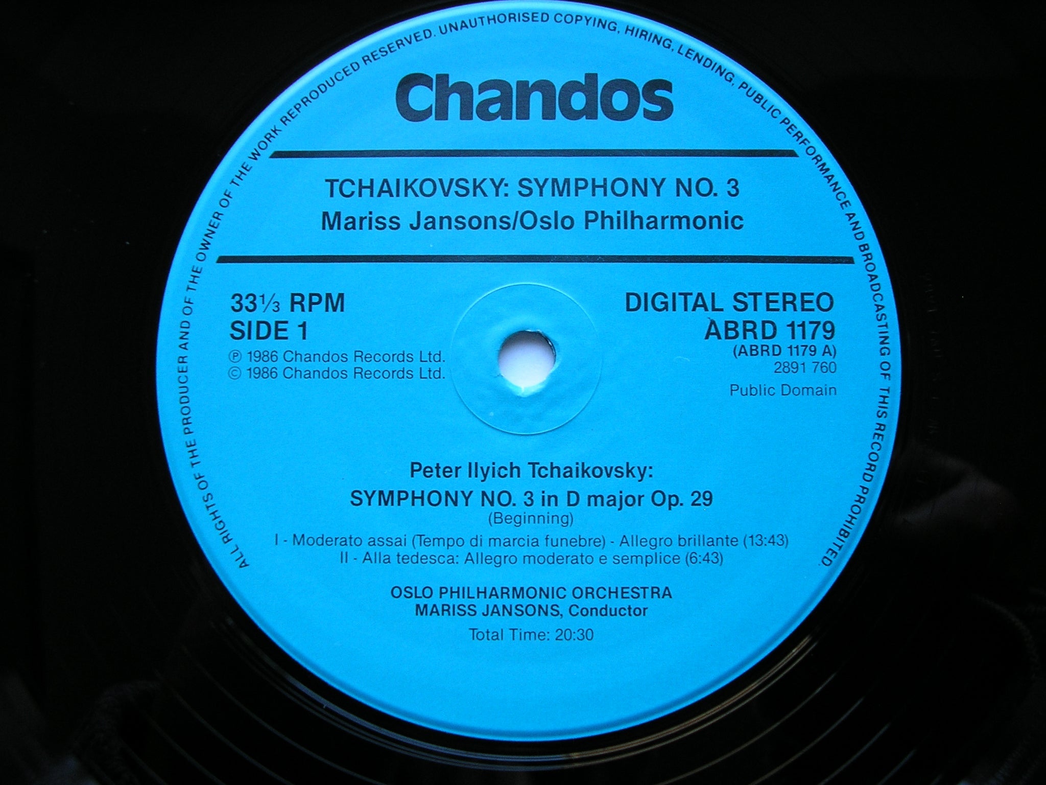 TCHAIKOVSKY: THE COMPLETE SYMPHONIES   JANSONS / OSLO PHILHARMONIC   7 LP SET