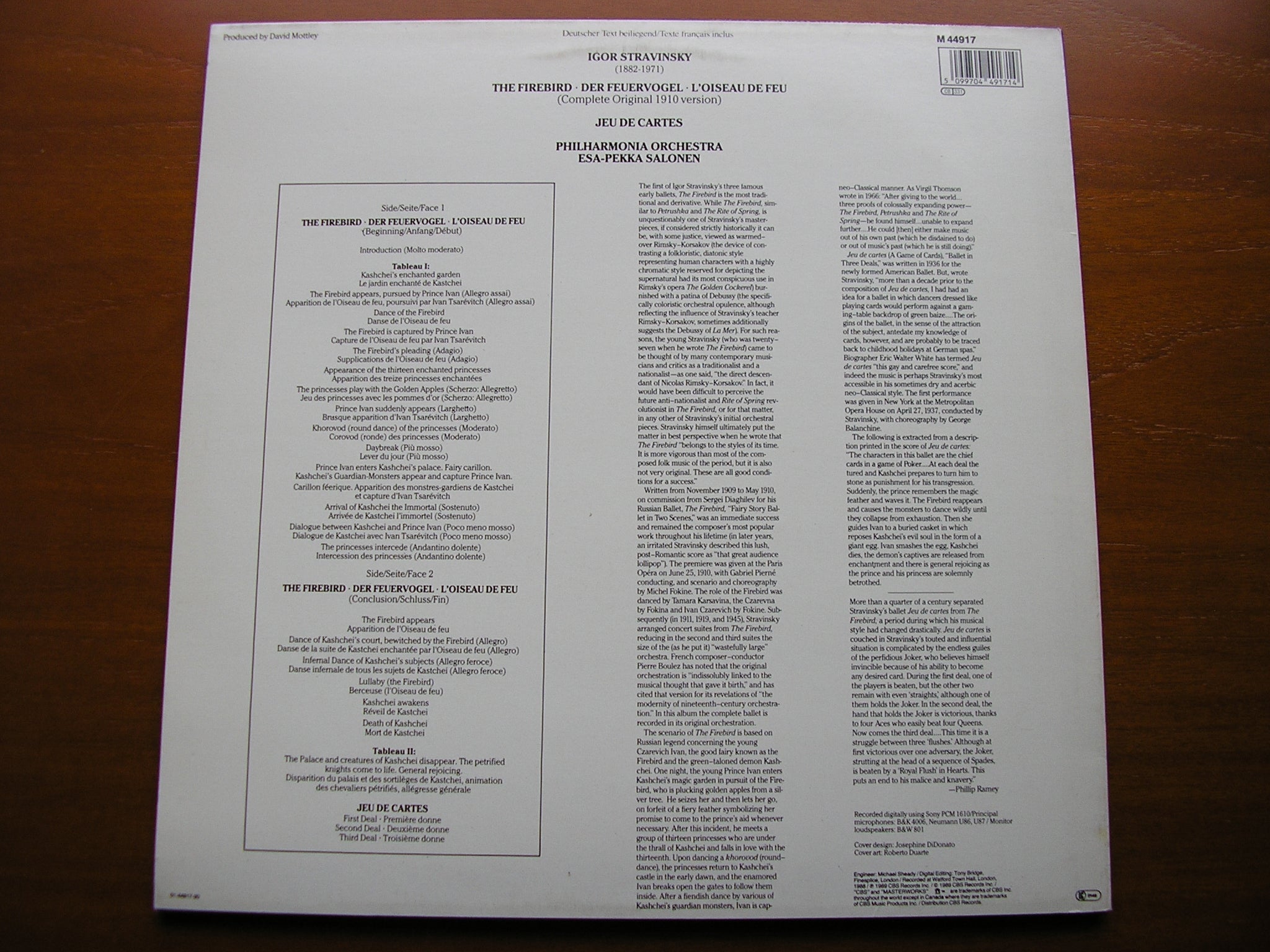 STRAVINSKY: THE FIREBIRD / JEU DE CARTES   SALONEN / PHILHARMONIA   M44917