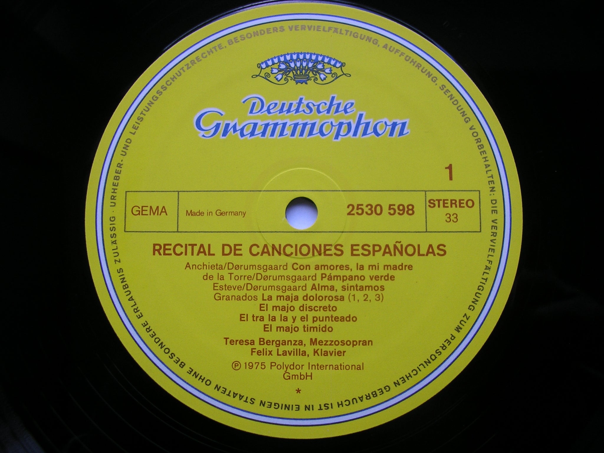SPANISH SONGS FROM 16th to the 20th CENTURY     BERGANZA / LAVILLA    2530 598