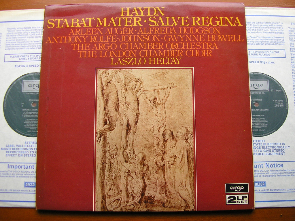 HAYDN: STABAT MATER / SALVE REGINA   SOLOISTS / ARGO CHAMBER ORCHESTRA / HELTAY   ZRG 917 - 8