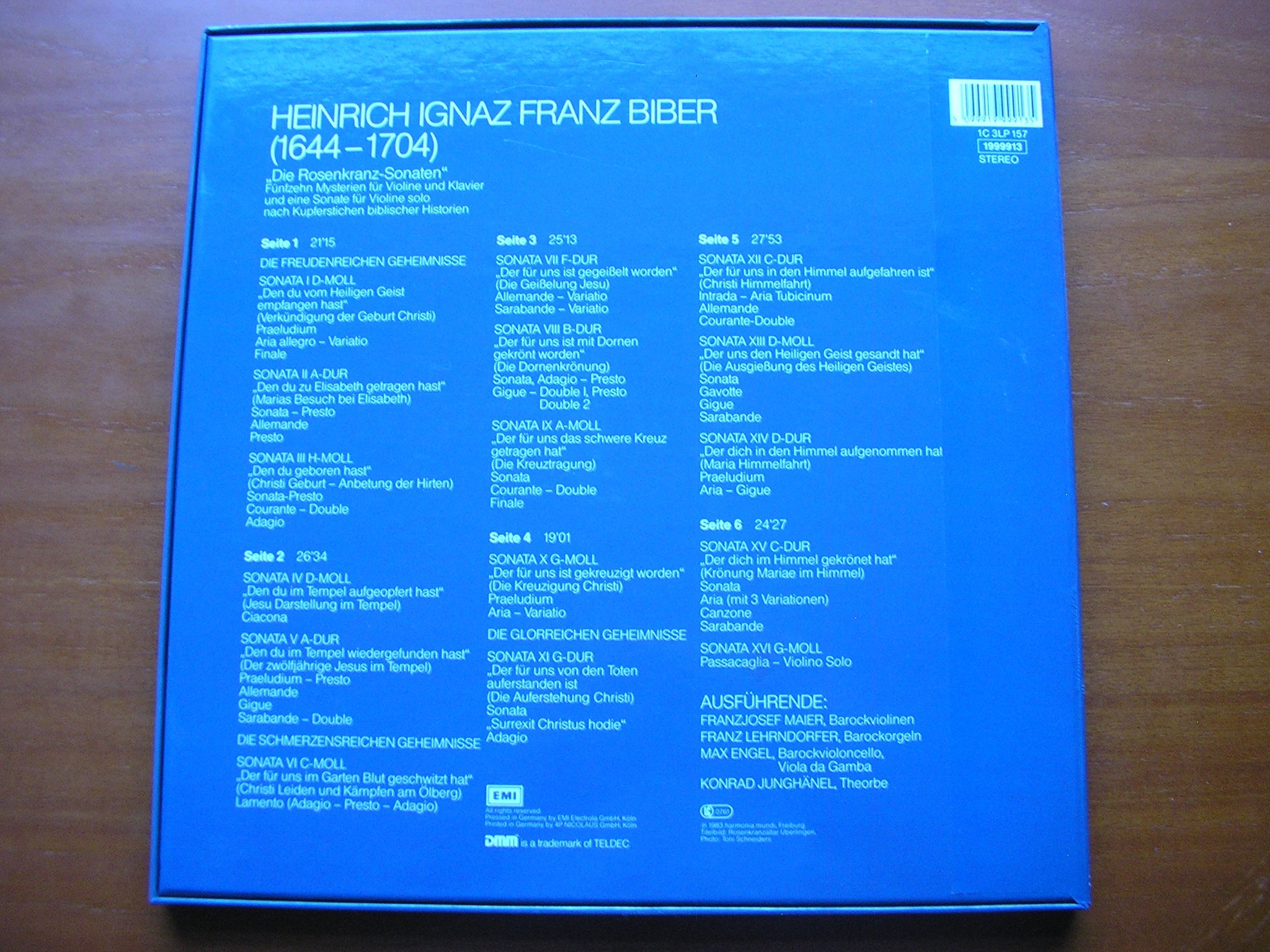 BIBER: THE ROSENKRANZ SONATAS   MAIER / LEHRNDORFER / JUNGHANEL / ENGEL   157 1999913