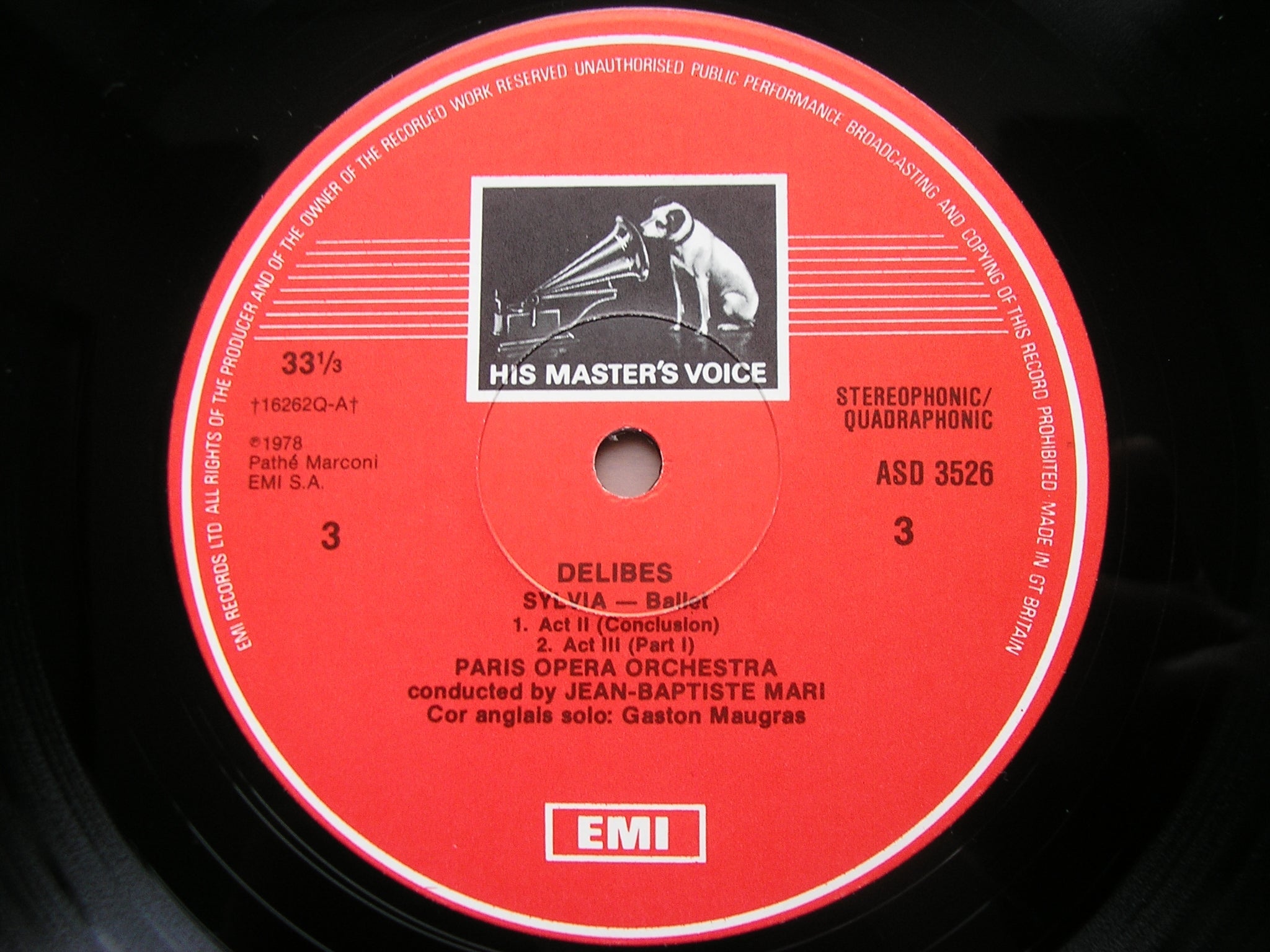 DELIBES: SYLVIA      MARI / PARIS OPERA ORCHESTRA      2LP     SLS 5126