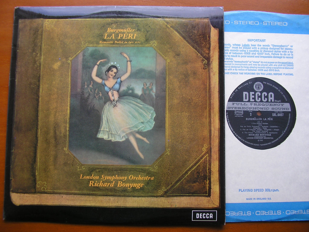 SXL 6407 BURGMULLER: LA PERI (complete ballet 1843) BONYNGE / LONDON SYMPHONY