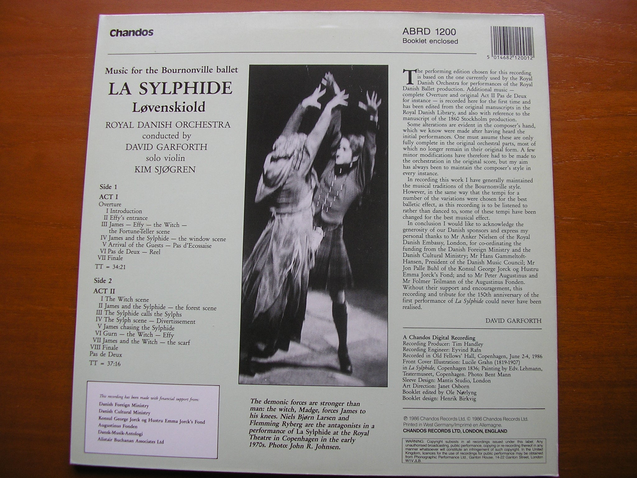 LOVENSKIOLD: LA SYLPHIDE  (complete ballet 1836)       DAVID GARFORTH / ROYAL DANISH ORCHESTRA     ABRD 1200