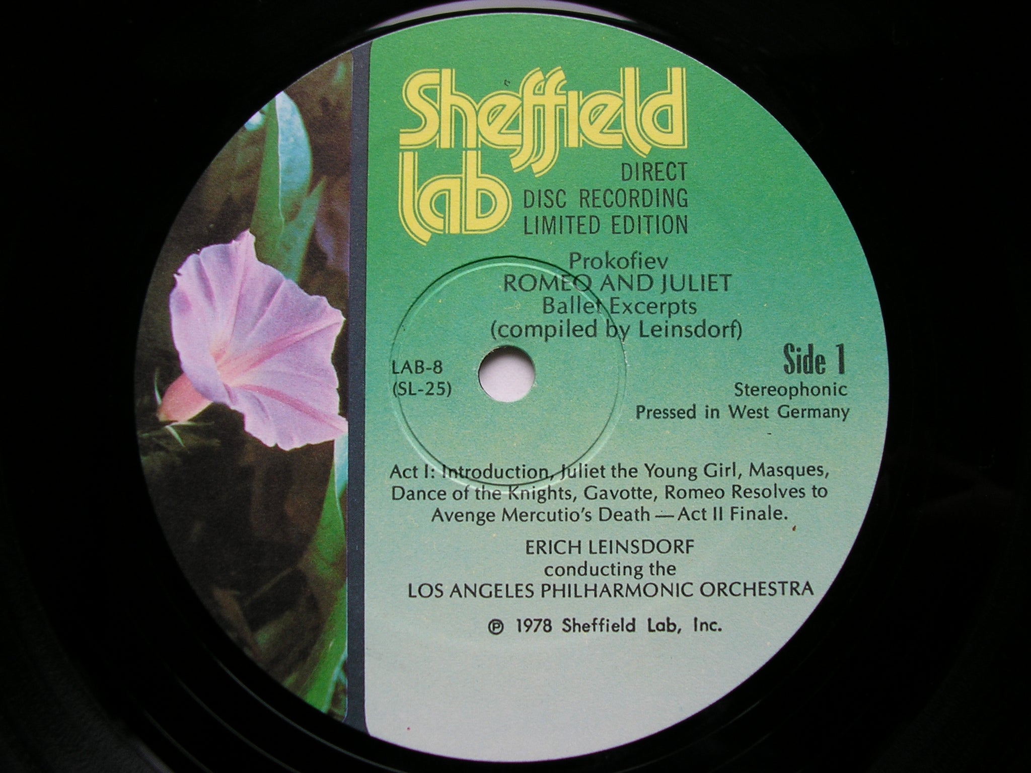 PROKOFIEV: ROMEO & JULIET Excerpts   LEINSDORF / LOS ANGELES PHILHARMONIC   LAB - 8