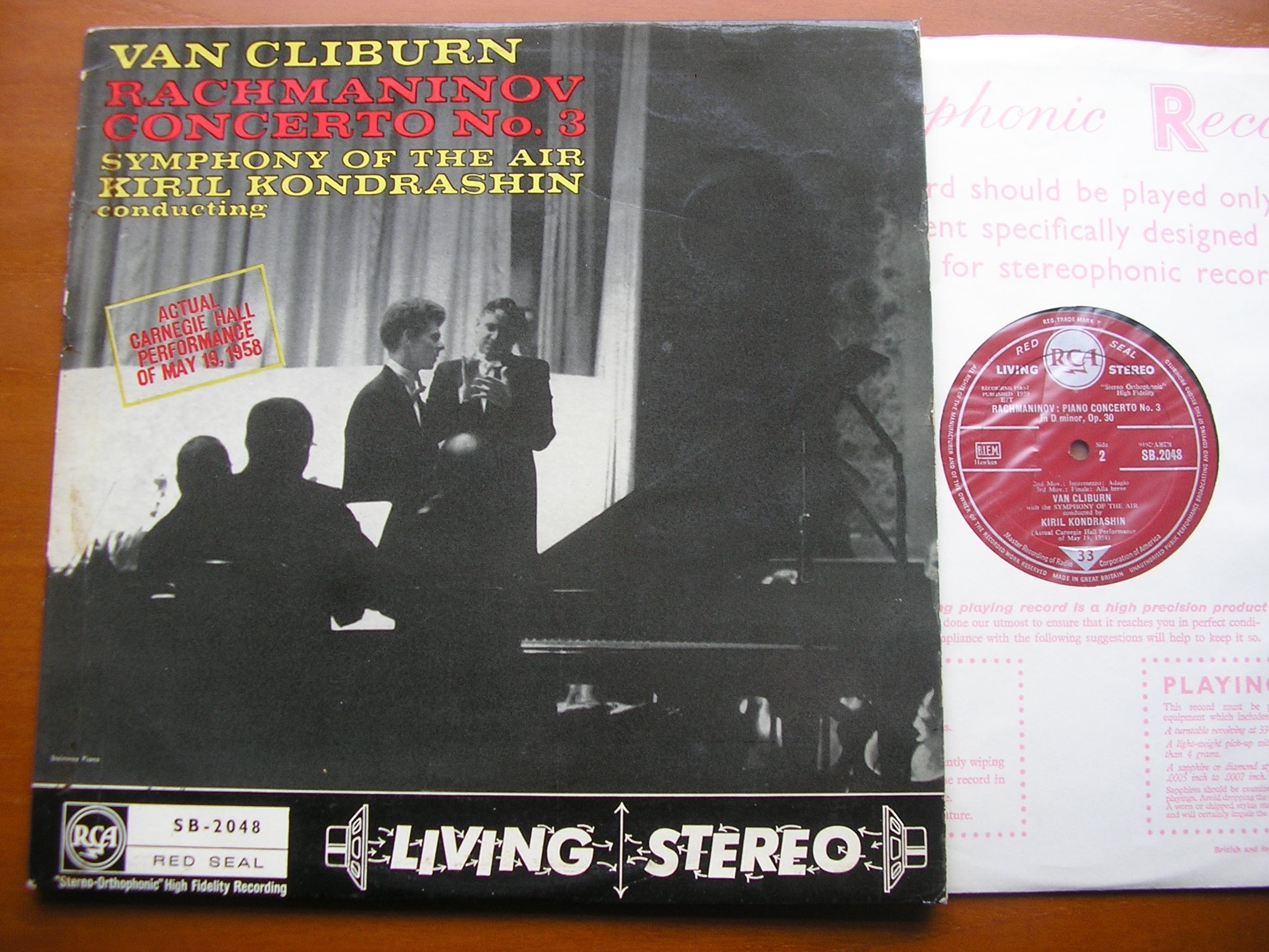 RACHMANINOV: PIANO CONCERTO No. 3     VAN CLIBURN / SYMPHONY OF THE AIR / KONDRASHIN     SB 2048