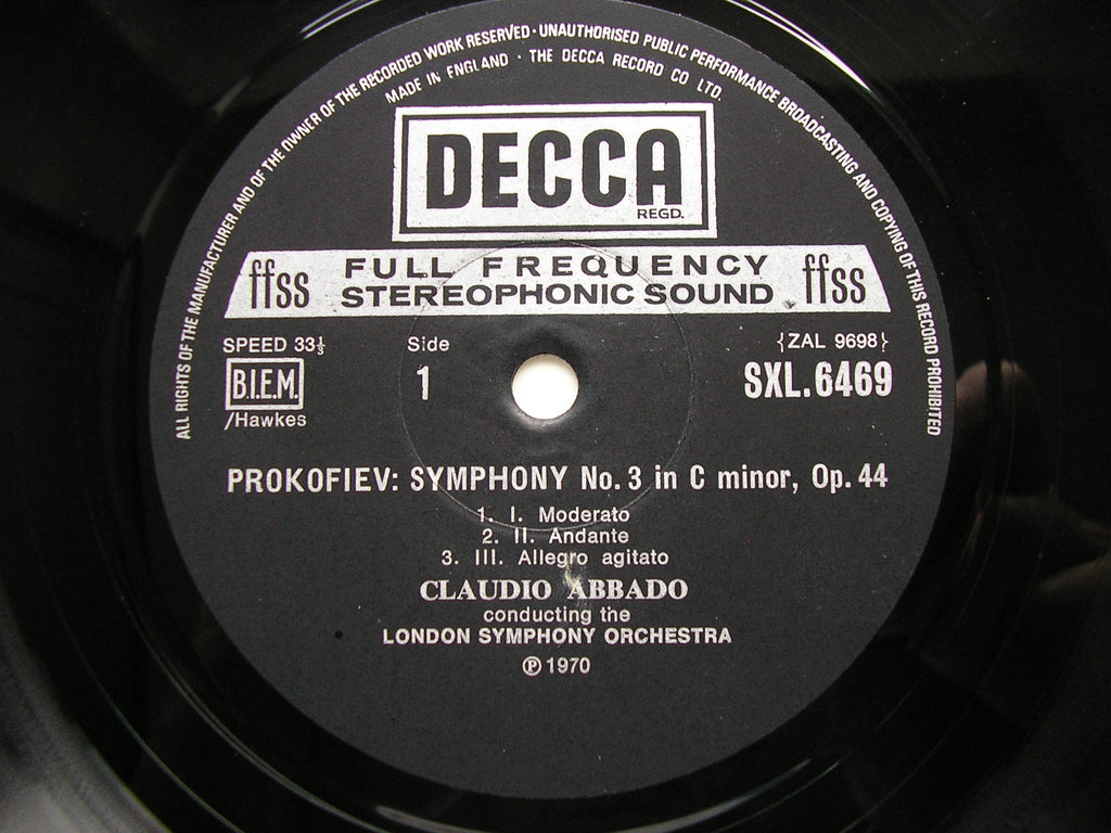 PROKOFIEV: SYMPHONIES Nos. 1 & 3        ABBADO / LONDON SYMPHONY      SXL 6469