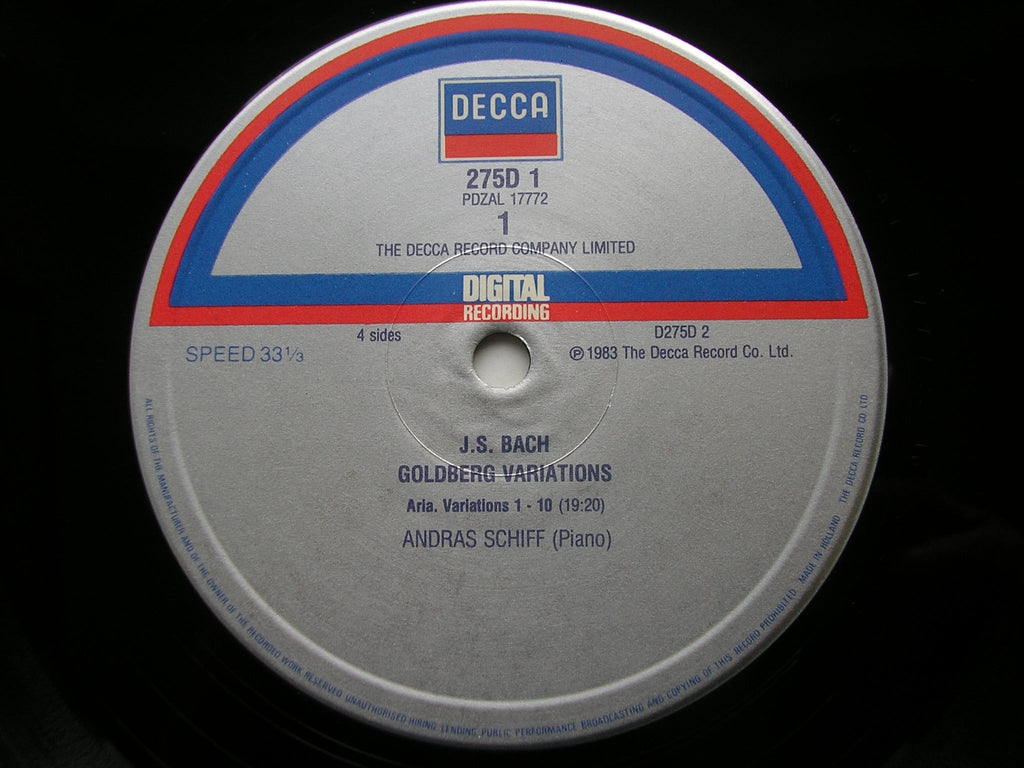 BACH: GOLDBERG VARIATIONS / FOUR DUETS / CHROMATIC FANTASY      ADRAS SCHIFF     D275D2