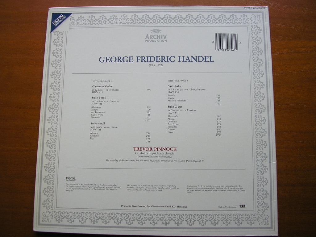 HANDEL: CHACONNE       TREVOR PINNOCK       410 656