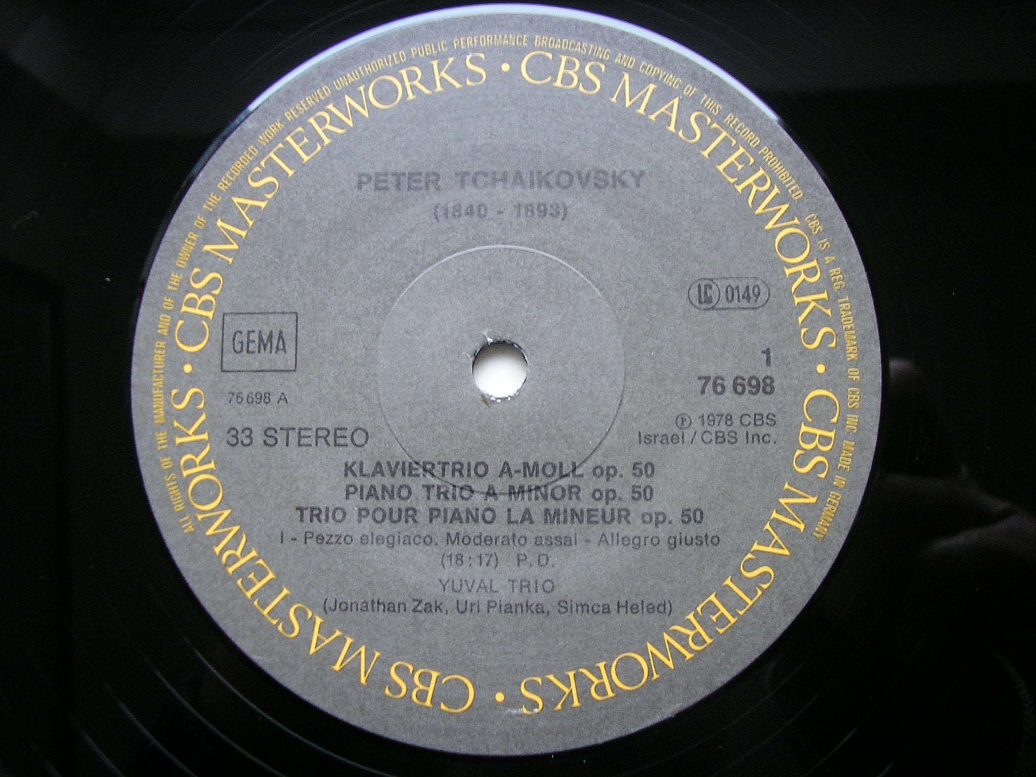 TCHAIKOVSKY: PIANO TRIO OP. 50     YUVAL TRIO     76698