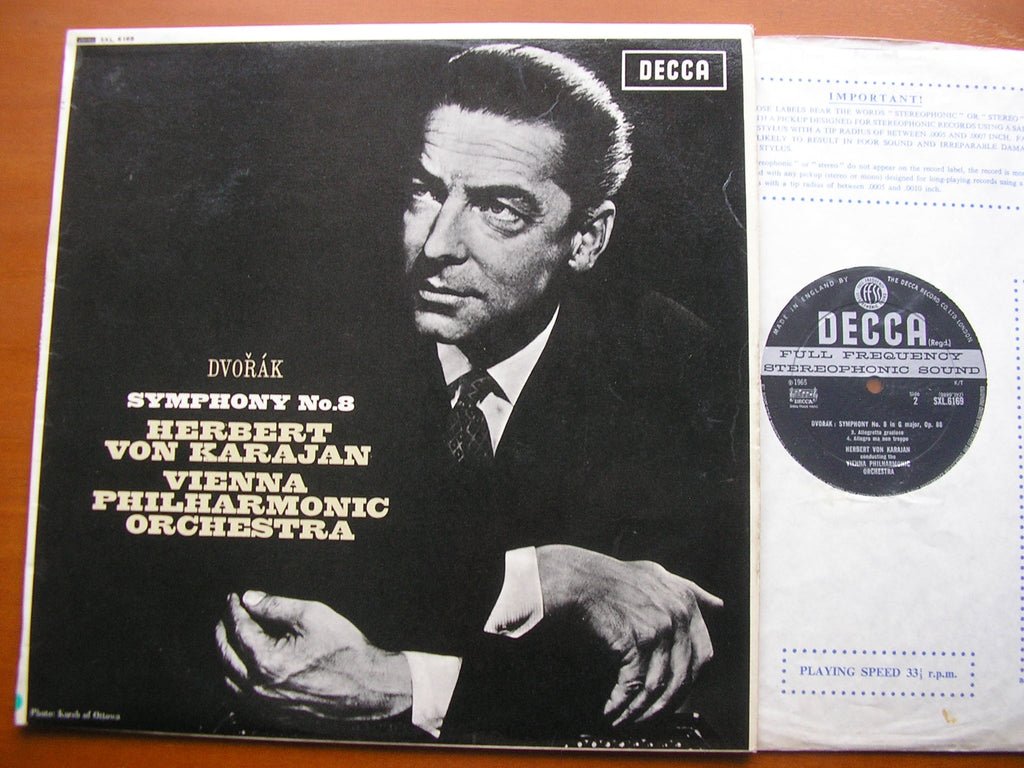 SXL 6169 DVORAK: SYMPHONY No. 8 KARAJAN / VIENNA PHILHARMONIC