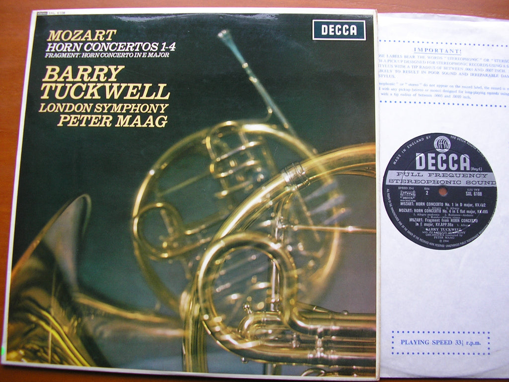 SXL 6108 MOZART: HORN CONCERTOS Nos. 1 - 4 TUCKWELL / LONDON SYMPHONY / MAAG